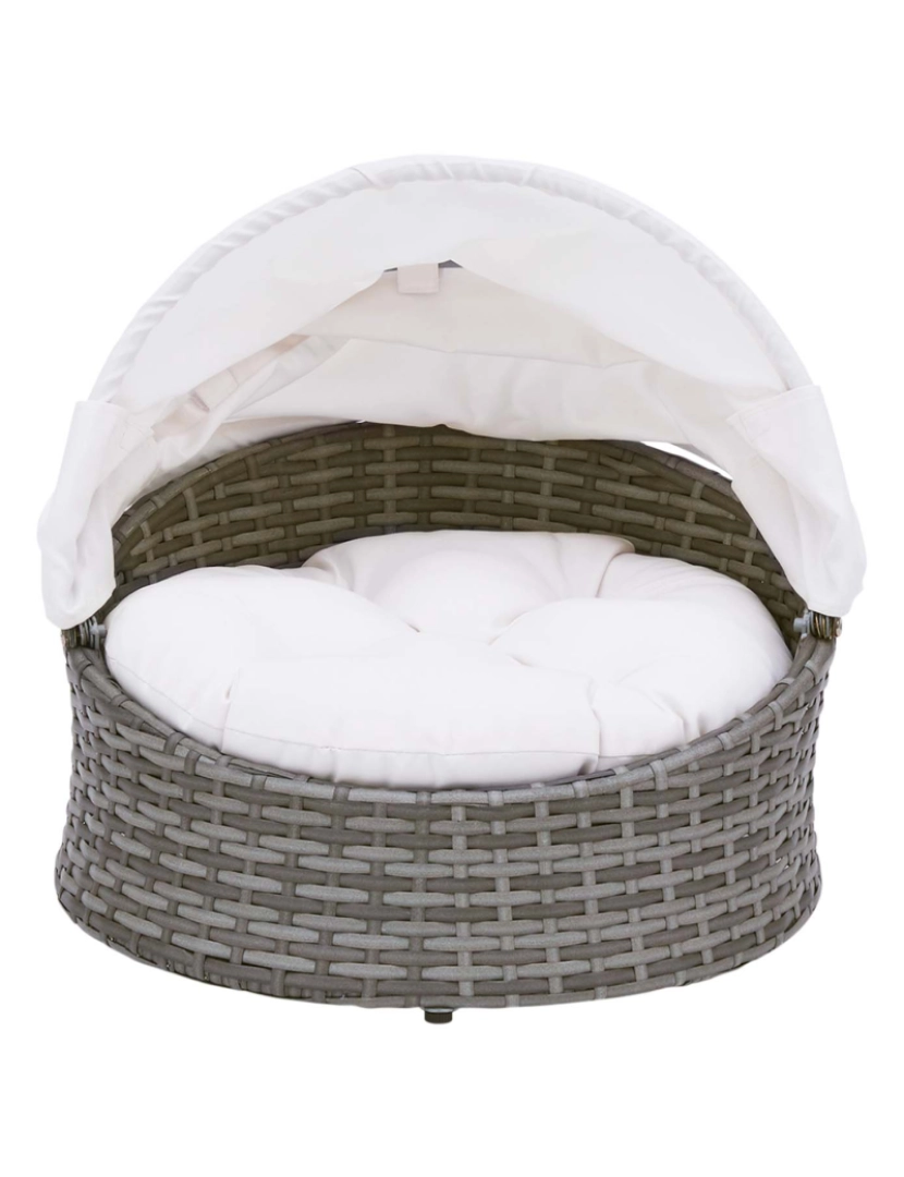 imagem de Teamson Pets Pano Outdoor Resina Wicker Cat ou pequeno cão Canopy Daybed1