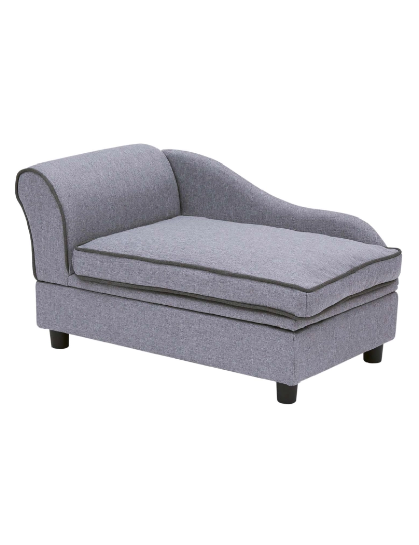 imagem de Cama de cão Teamson Pets Ivan Chaise Lounge com armazenamento para animais de estimação até 66 Lbs, cinza5