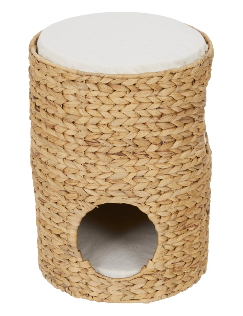 imagem de Teamson Pets Neith Wicker Seagras 3-Tier Cat Bed Condo With Cushions, Tan/Cream5