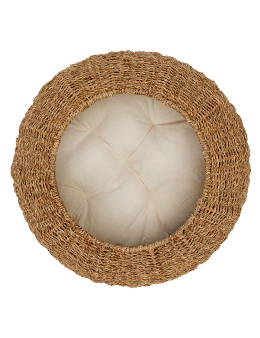 imagem de Teamson Pets Neith Wicker Seagrass Dome Cat ou Small Dog Bed, Tan/Cream6