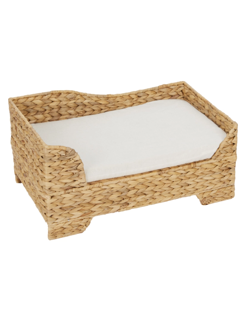 imagem de Teamson Pets Neith Wicker Seagras Pet Cat or Small Dog Daybed, Tan/Cream5