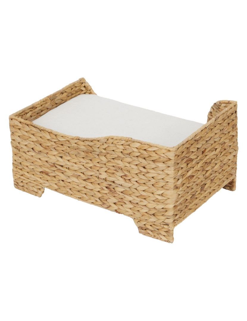 imagem de Teamson Pets Neith Wicker Seagras Pet Cat or Small Dog Daybed, Tan/Cream6