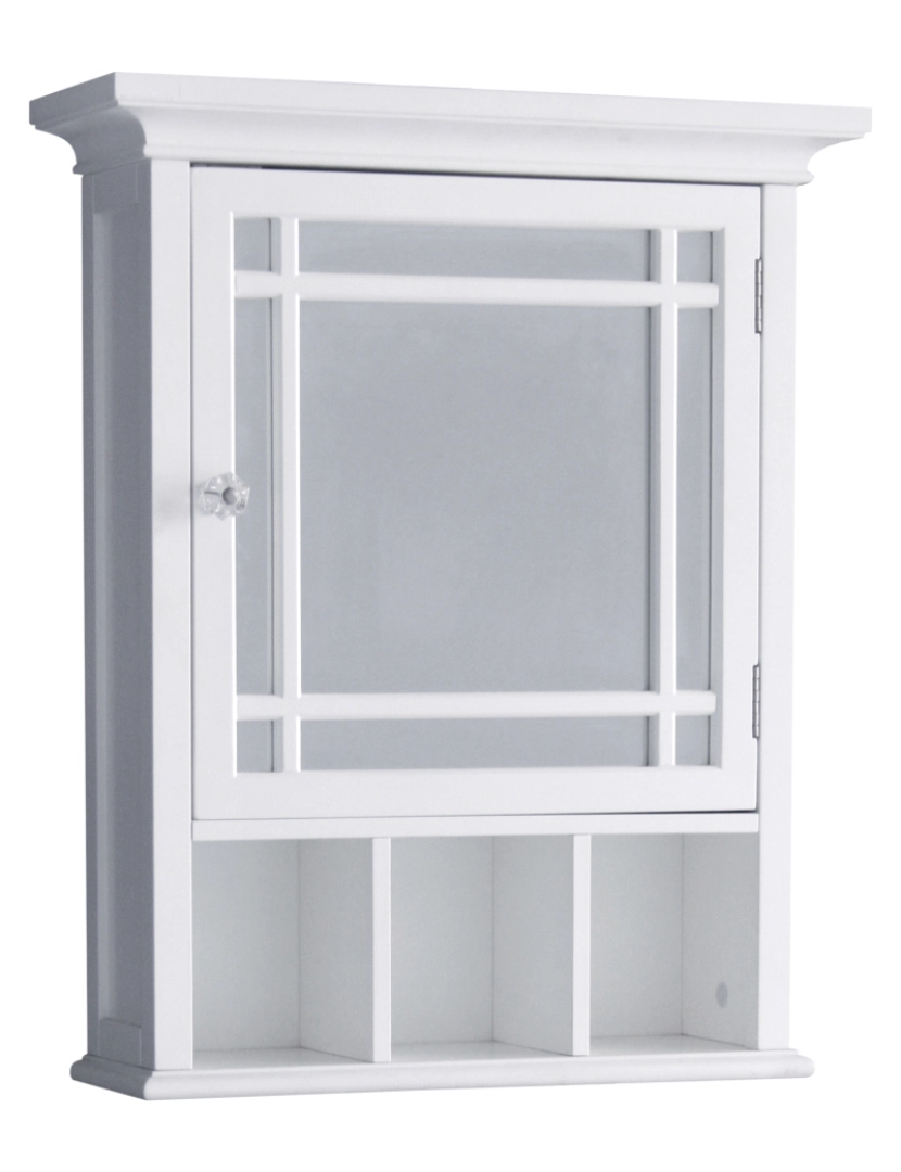 imagem de Armário de medicina de madeira removível da casa de Teamson com a porta espelhada, branco1