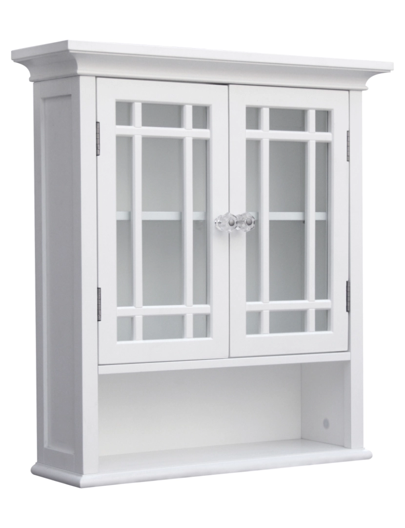 imagem de Armário de parede de madeira removível da casa de Teamson com 2 portas de vidro, branco1