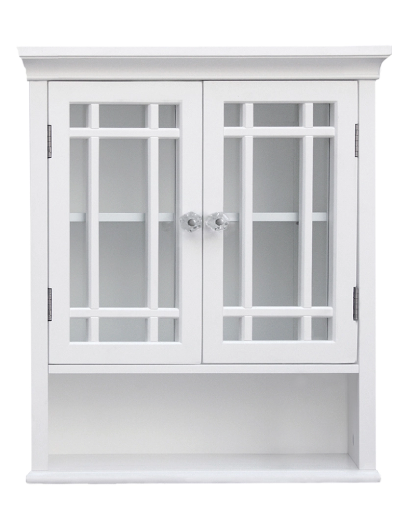 imagem de Armário de parede de madeira removível da casa de Teamson com 2 portas de vidro, branco6