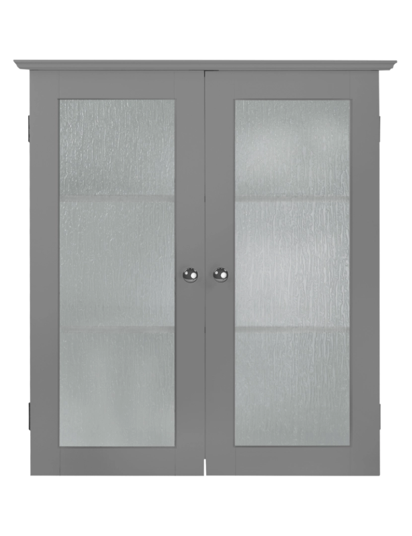 imagem de Armário de parede removível de Connor Teamson Home com 2 portas de vidro com acabamento cinza1