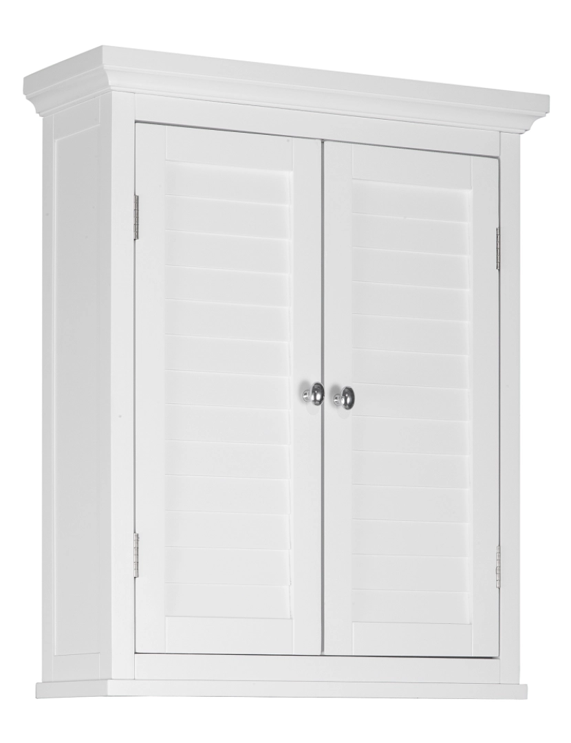 imagem de Teamson Home Glancy Duas portas do obturador de madeira Armário de parede removível branco1