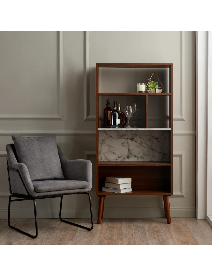 imagem de Teamson Home Kingston Bookcase with Faux Marble Top3