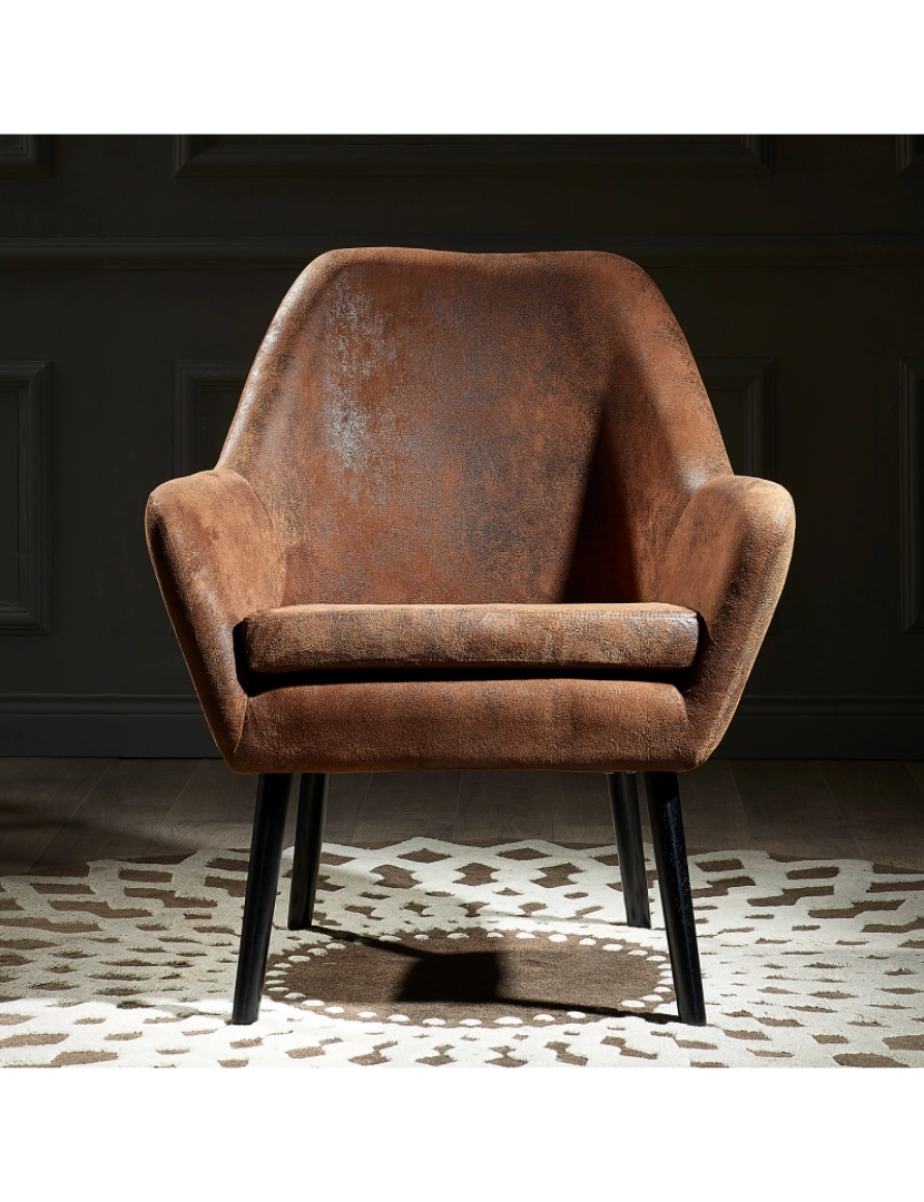 imagem de Versanora Accent Arm Chair Midcentury Design Divano Brown Vnf-00033Af-Uk2