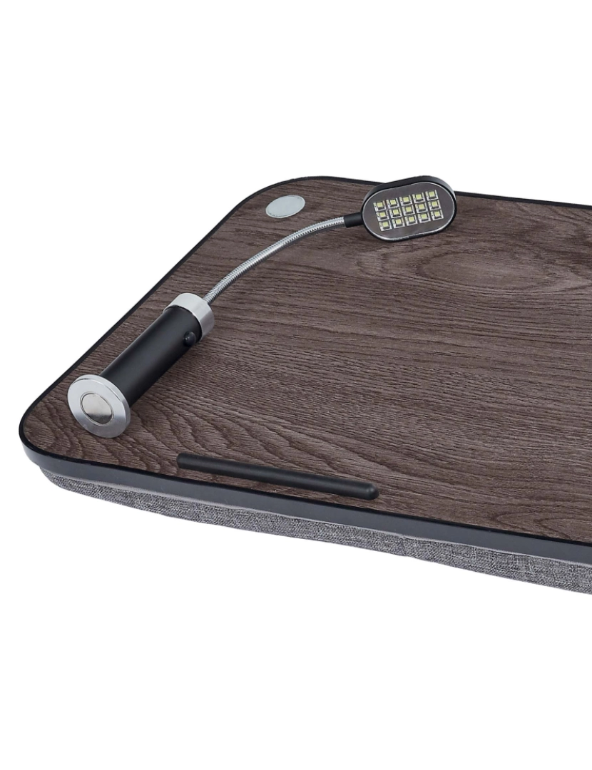 imagem de Teamson Home Mac Lap Desk com luz conduzida, Mouse Pad e Slot, Brown/Gray6