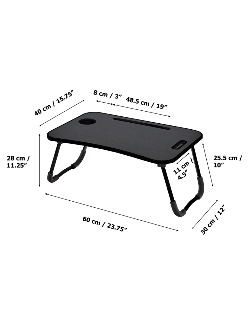 imagem de Página inicial do Teamson Tray Mesa com Fenda de Mesa, Suporte de Taça e Pernas Dobráveis4