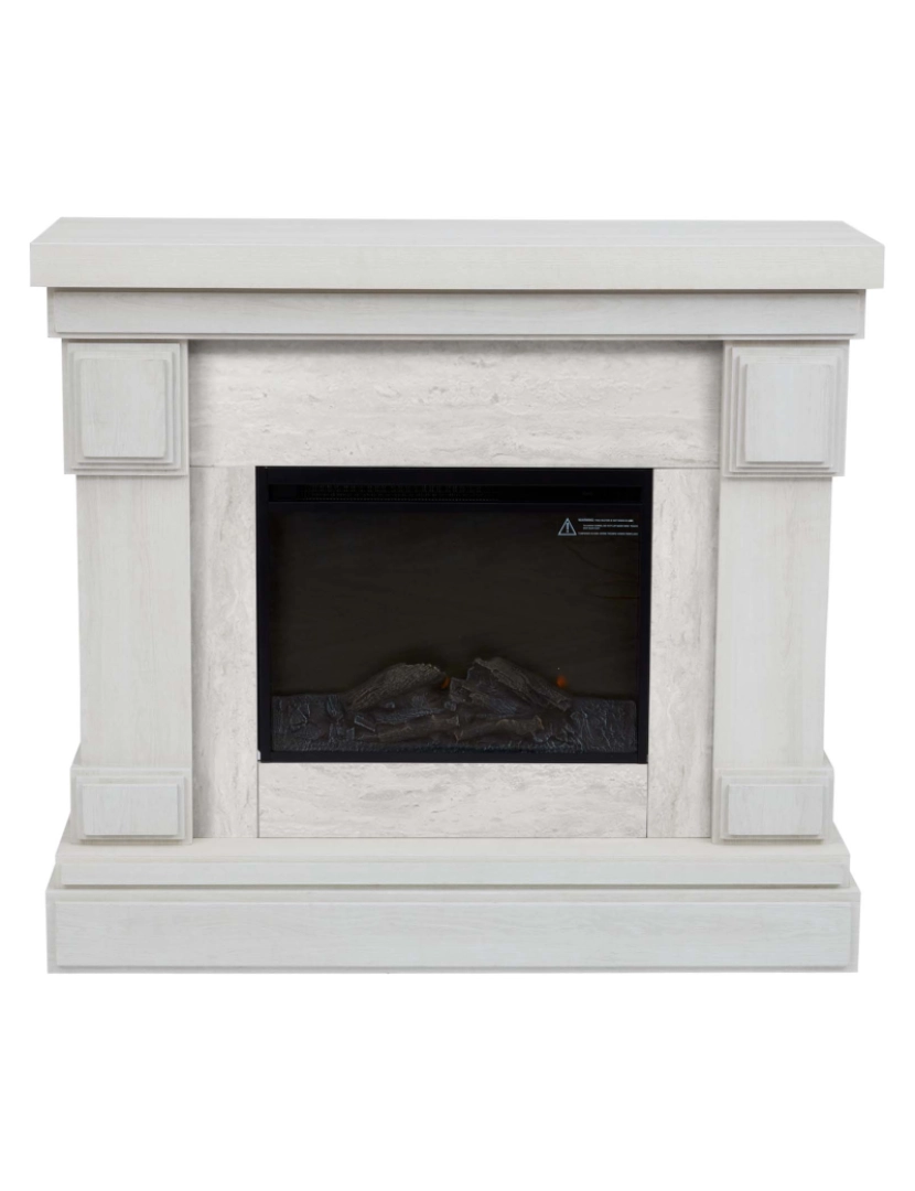 imagem de Teamson Home Hestia Electric Fireplace Mantel com mármore cinza falso, branco5