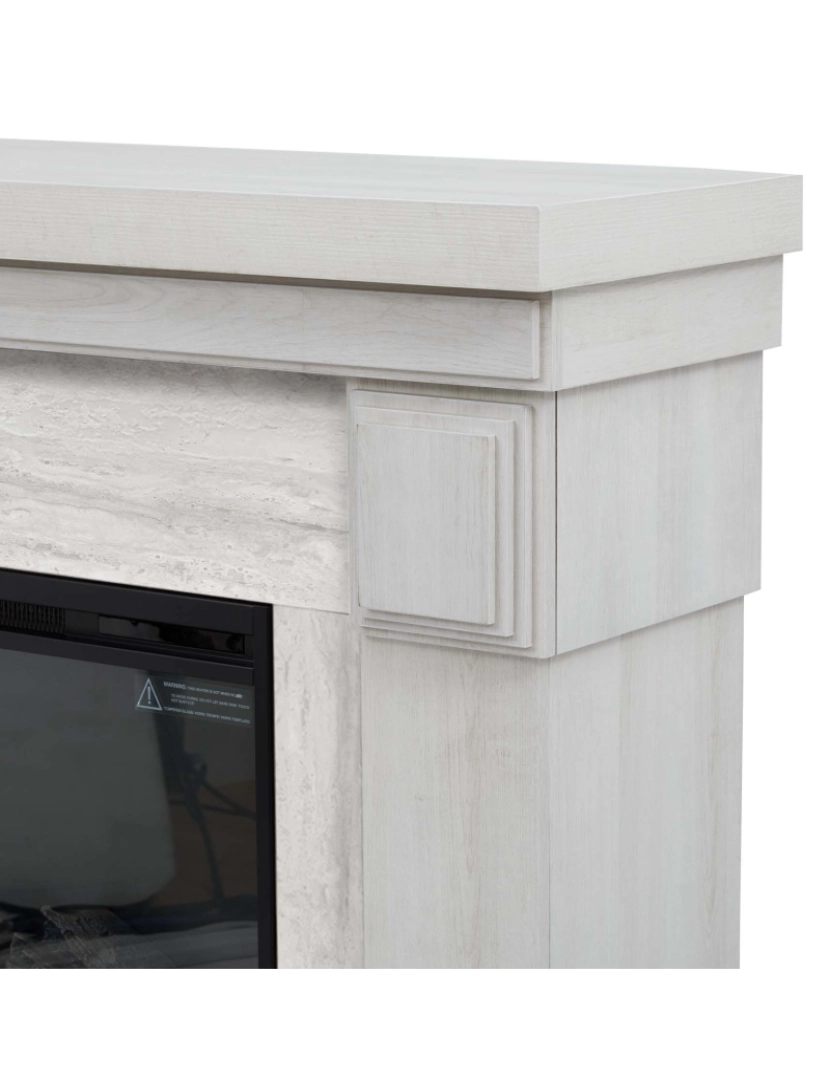 imagem de Teamson Home Hestia Electric Fireplace Mantel com mármore cinza falso, branco7