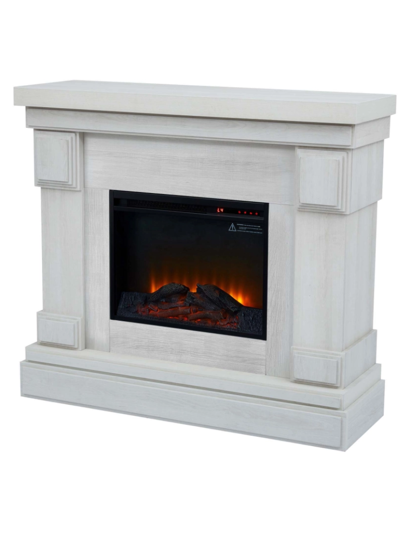 imagem de Teamson Home Hestia Electric Fireplace Mantel com acabamento de grão de madeira, branco6