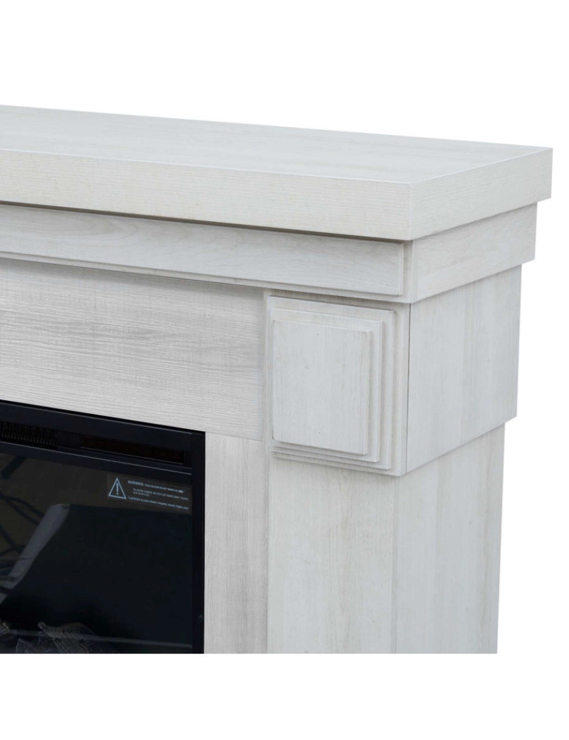 imagem de Teamson Home Hestia Electric Fireplace Mantel com acabamento de grão de madeira, branco7