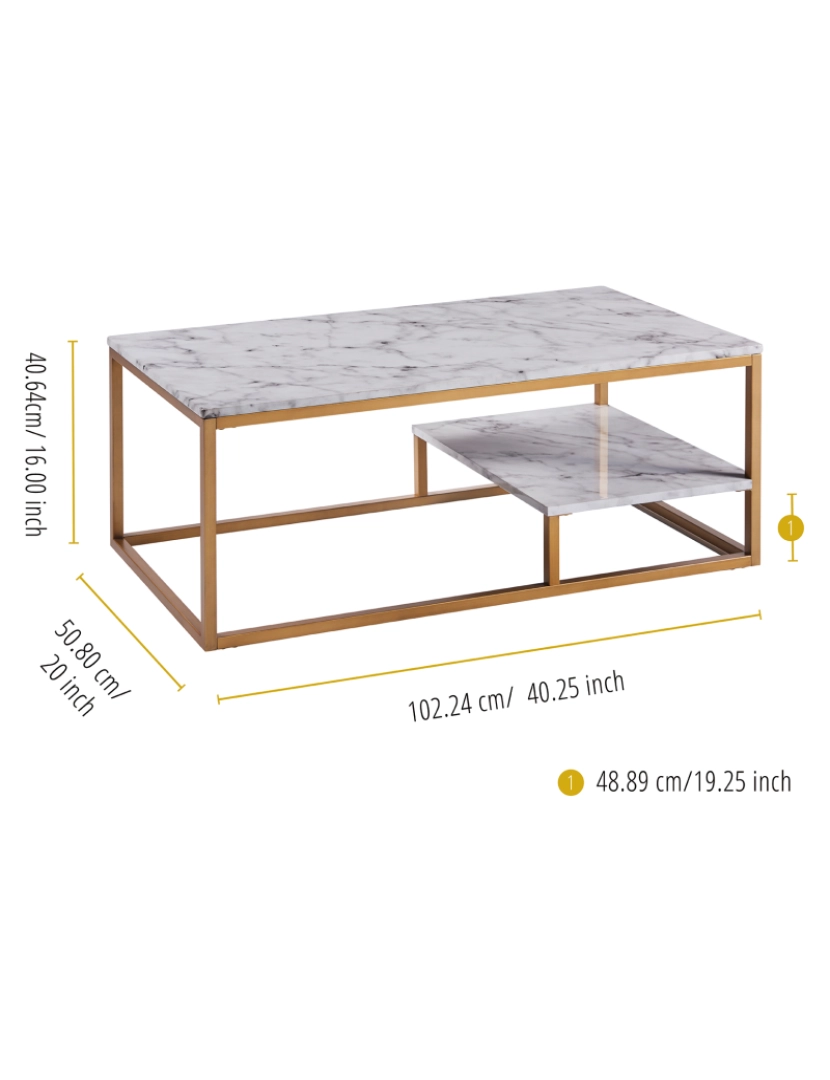 imagem de Versanora Mesa de café de madeira Efeito de mármore Sala de estar moderna Marmo Vnf-000363