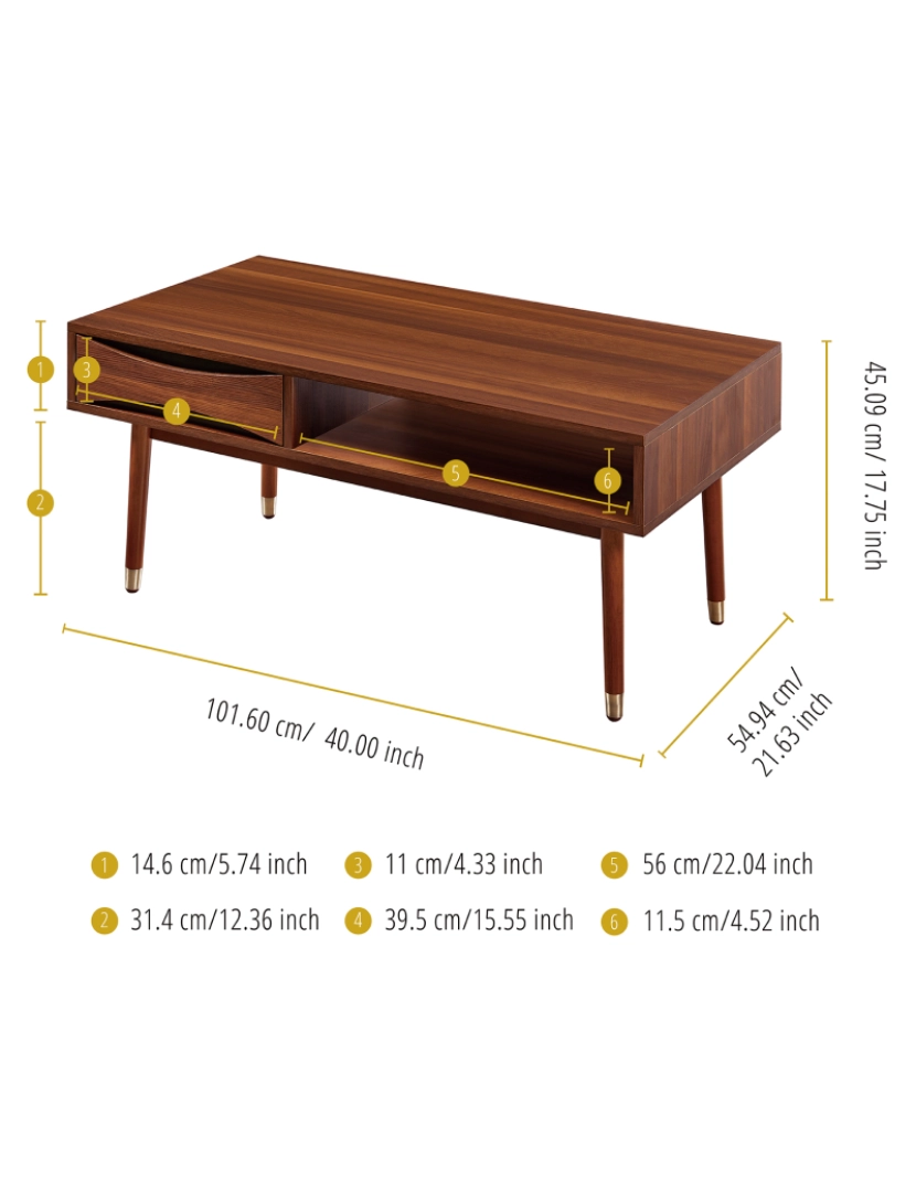 imagem de Teamson Home Dawson Coffee Table - Noz4