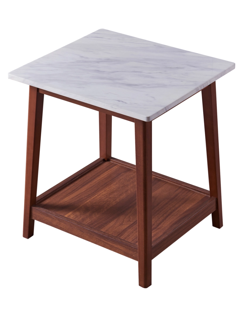 imagem de Versanora Lado Faux quadrado de mesa Design moderno de noz de mármore Kingston Vnf-000777