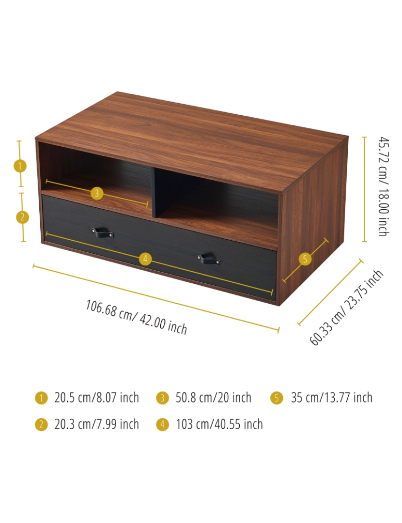 imagem de Teamson Home Henry Coffee Table - Noz/preto4