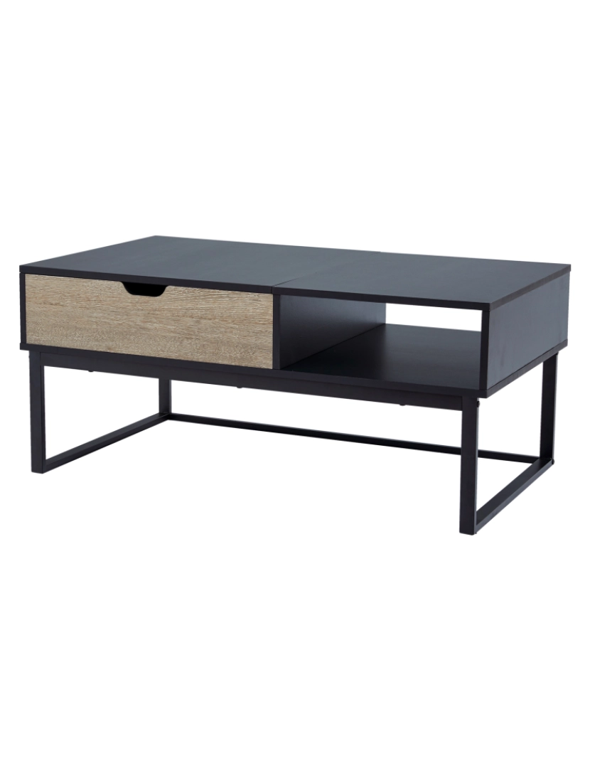 imagem de Teamson Home Bryson Two-Tone Lift Top mesa de café com armazenamento, preto1