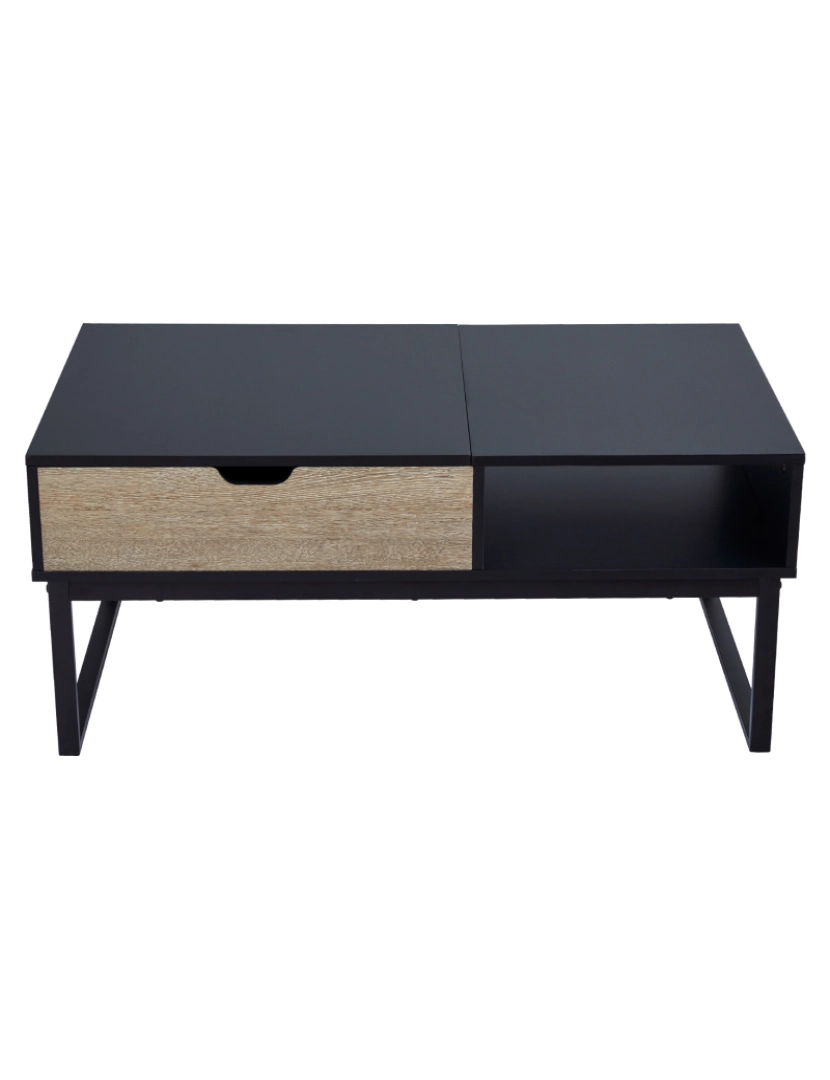 imagem de Teamson Home Bryson Two-Tone Lift Top mesa de café com armazenamento, preto5