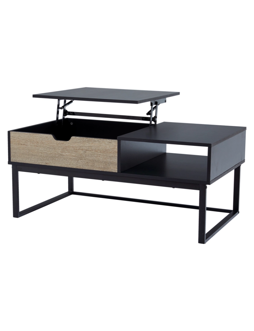 imagem de Teamson Home Bryson Two-Tone Lift Top mesa de café com armazenamento, preto6