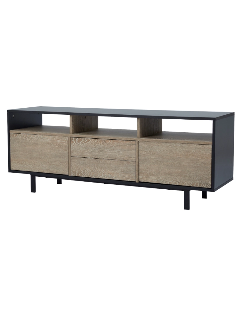 imagem de Teamson Home Bryson Tv Stand com gavetas Push-To-Open, portas, e prateleiras1