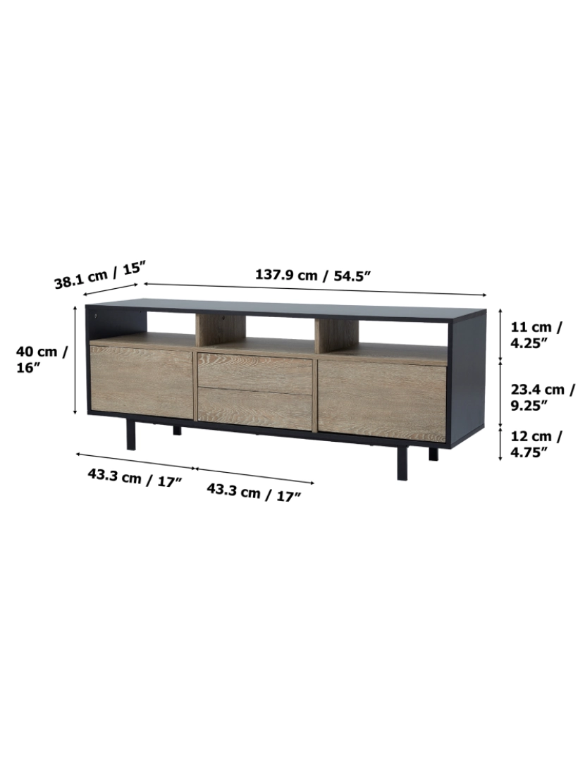 imagem de Teamson Home Bryson Tv Stand com gavetas Push-To-Open, portas, e prateleiras4