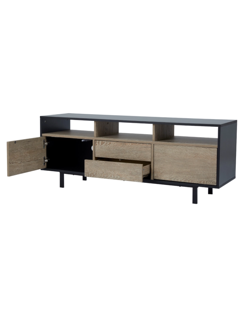 imagem de Teamson Home Bryson Tv Stand com gavetas Push-To-Open, portas, e prateleiras7