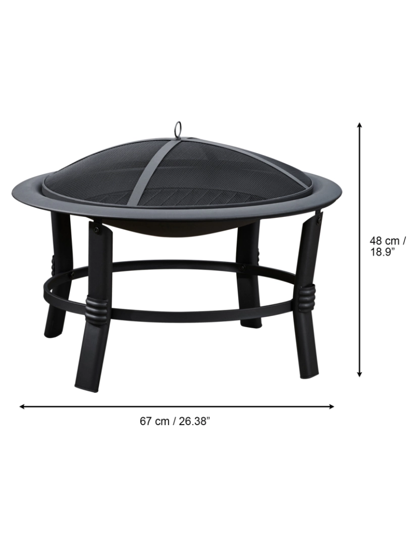 imagem de Teamson Home 26" Round Wood Burning Fire Pit4