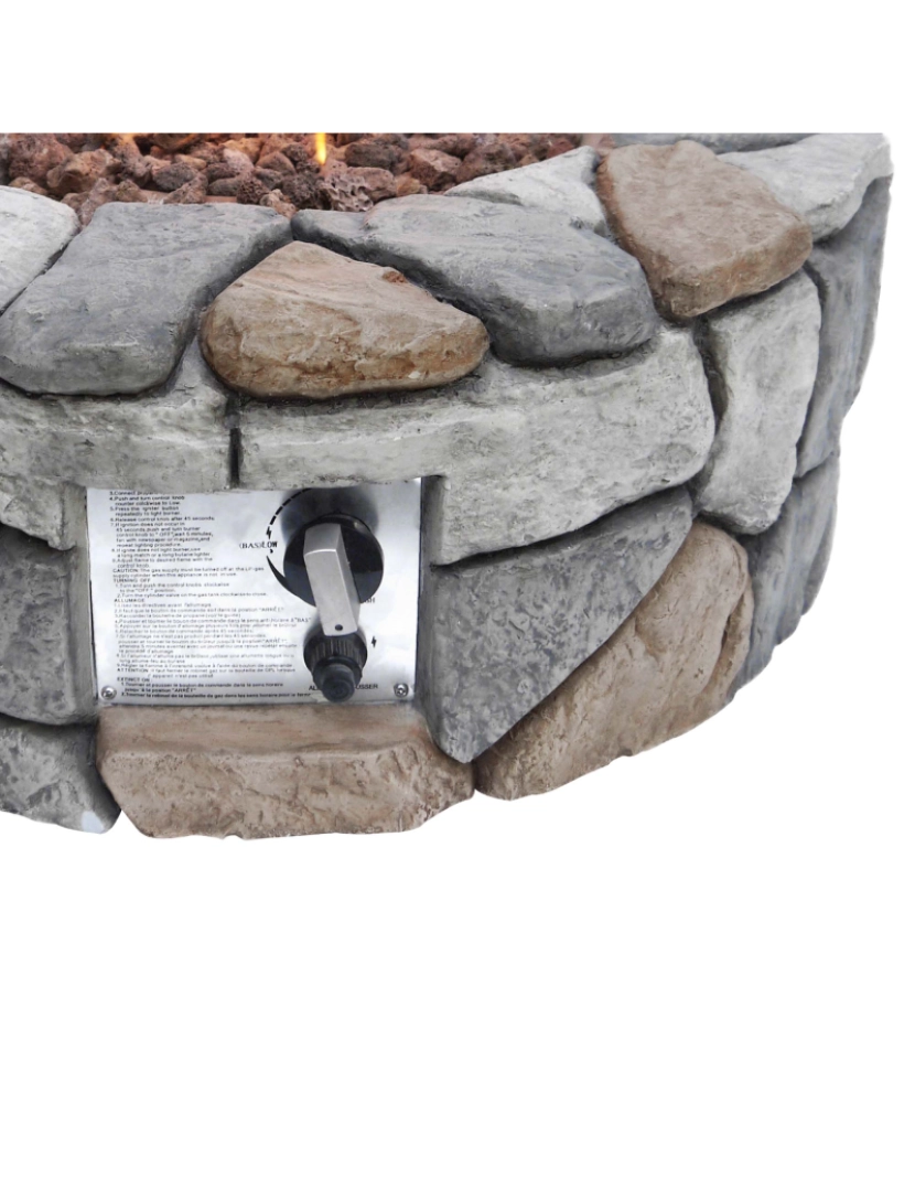 imagem de Teamson Home 28" Rodada Gás Fire Pit, Stone Grey5