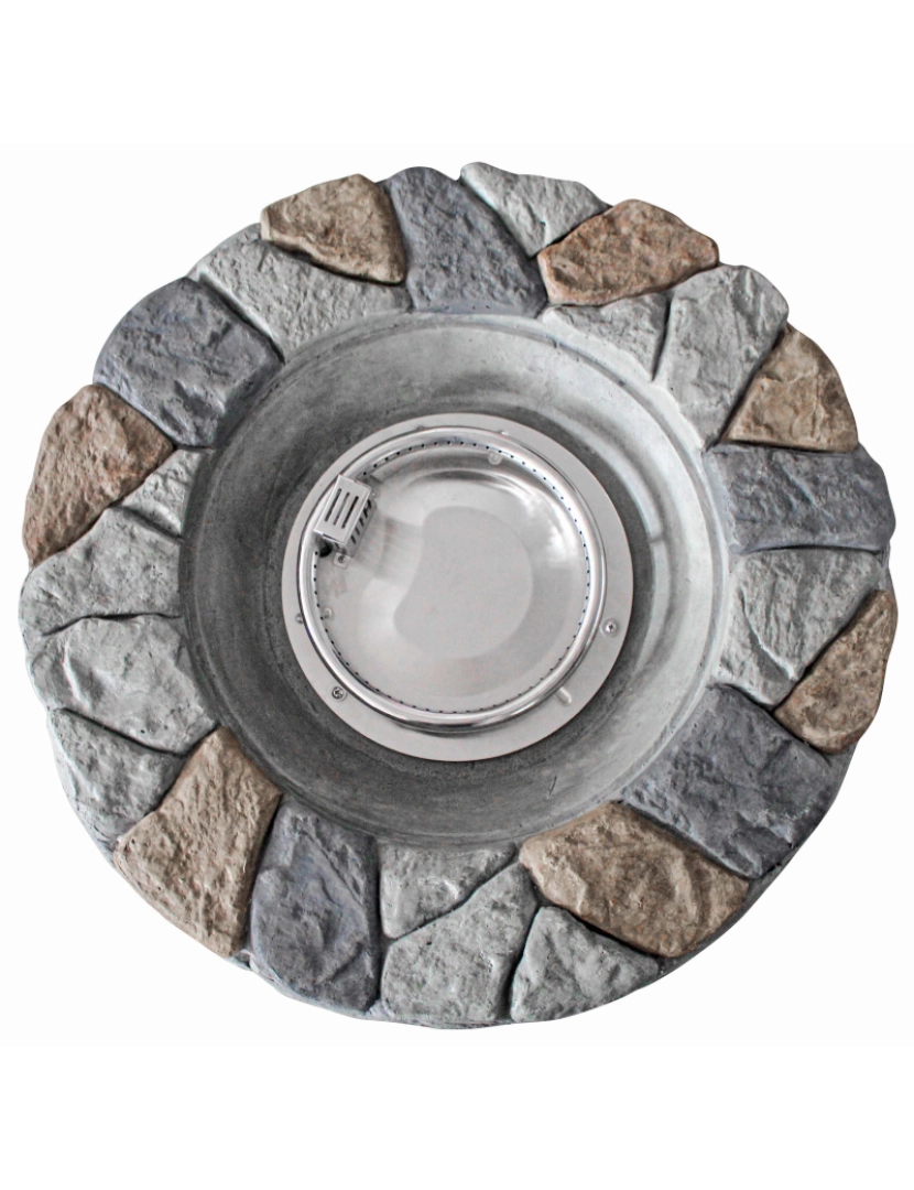 imagem de Teamson Home 28" Rodada Gás Fire Pit, Stone Grey6