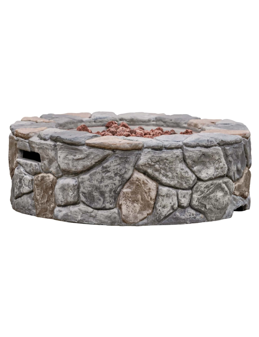 imagem de Teamson Home 28" Rodada Gás Fire Pit, Stone Grey7