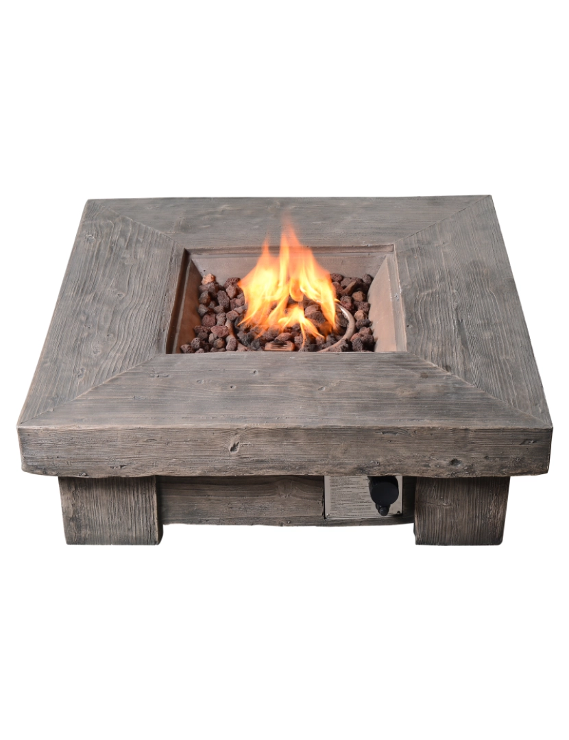 imagem de Teamson Home Square Retro Wood Look Gás Fire Pit1