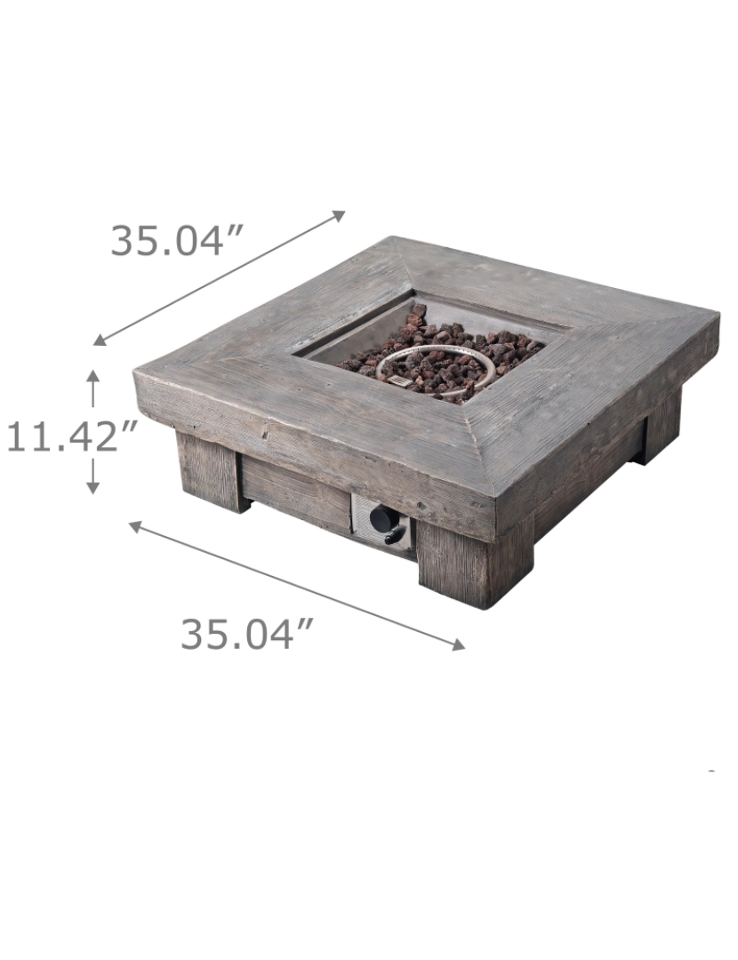 imagem de Teamson Home Square Retro Wood Look Gás Fire Pit4