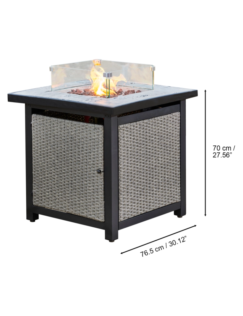 imagem de Teamson Home 29" Grande Praça Faux Betão Top Gás Fire Pit4