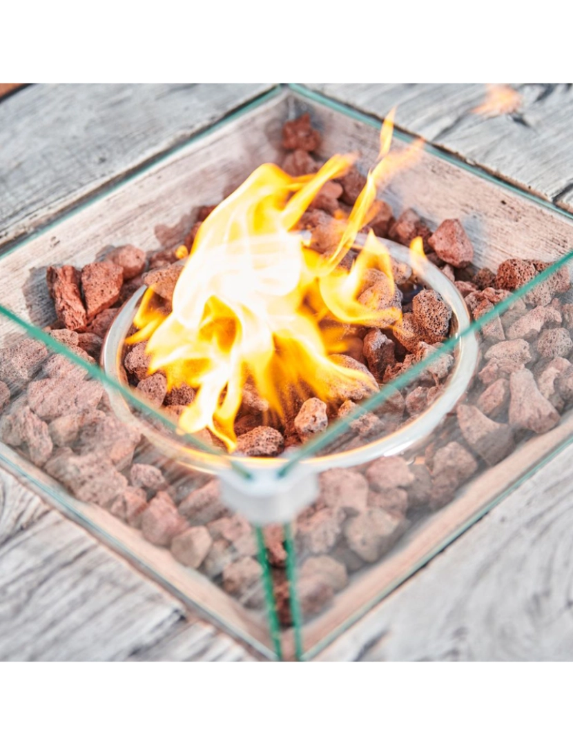 imagem de Teamson Home 29" Grande Praça Faux Betão Top Gás Fire Pit5