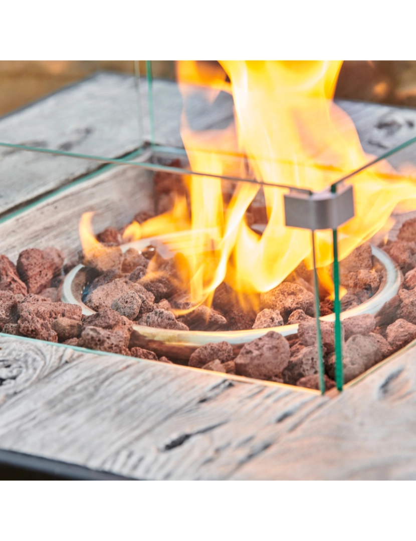 imagem de Teamson Home 29" Grande Praça Faux Betão Top Gás Fire Pit6