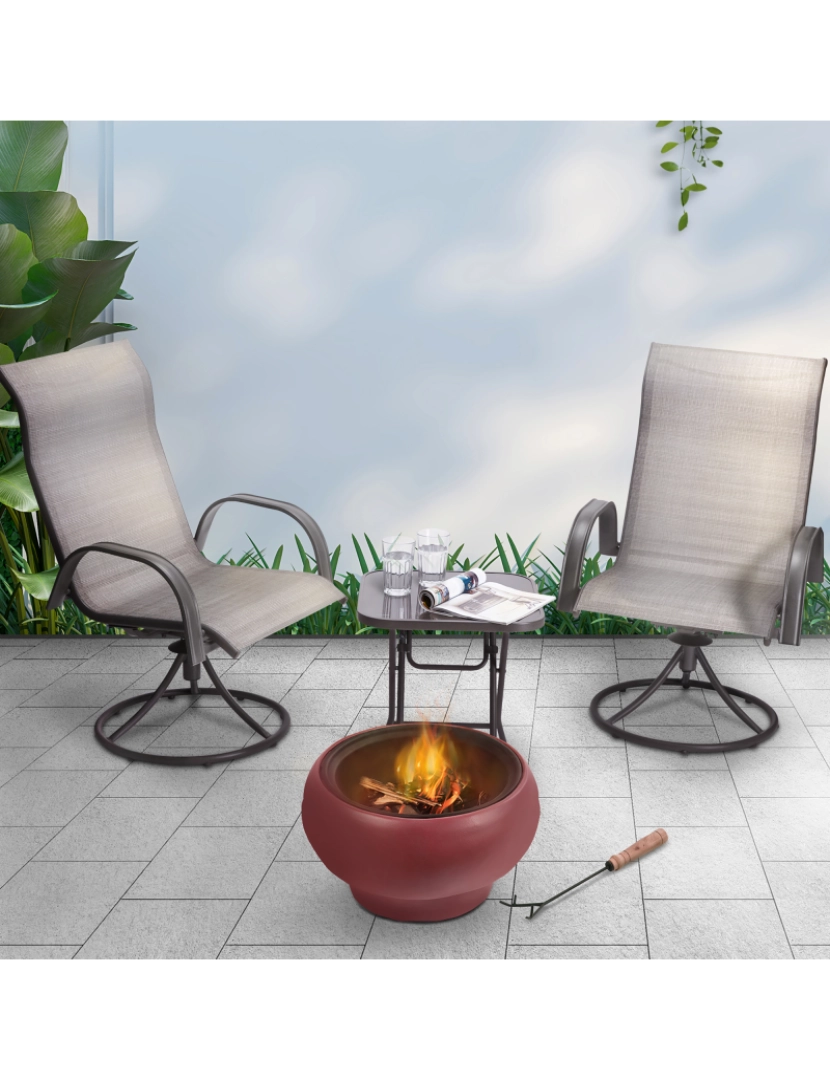 imagem de Peaktop Firepit madeira queimando Pit de fogo Estilo de concreto Bbq Grill Poker Hr17501 Acções3