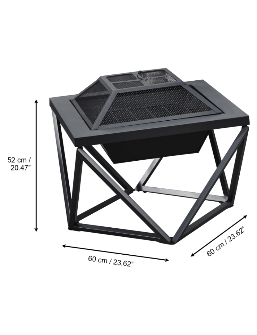 imagem de Peaktop Firepit Outdoor Wood Burning Fire Pit Steel Bbq Grill Poker Pt-Fw00024