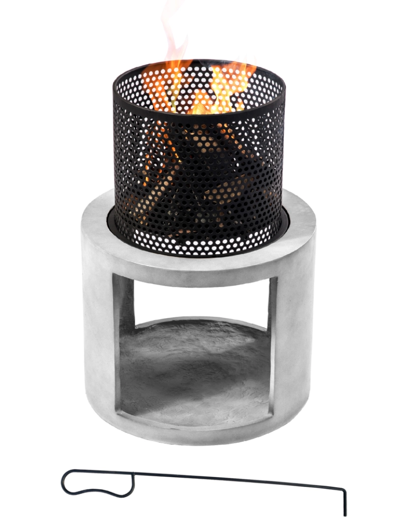 imagem de Peaktop Firepit madeira queimando fogo Pit estilo concreto com póquer de aço Pt-Fw00035