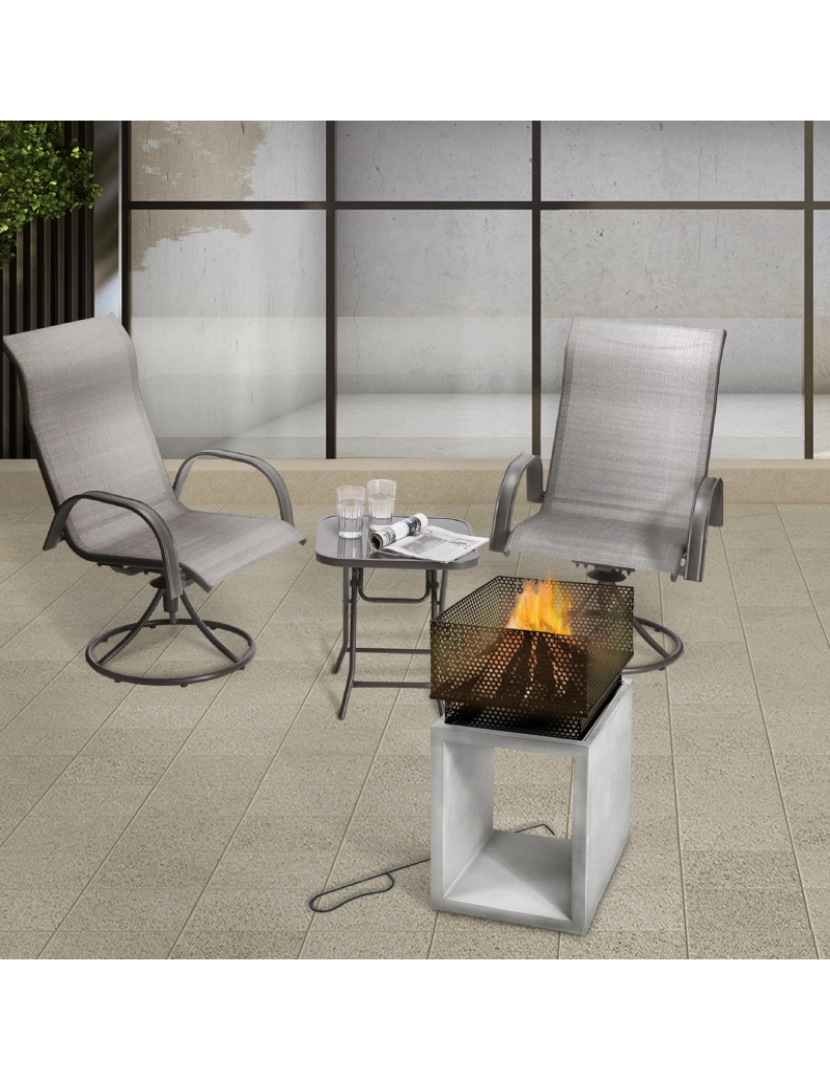 imagem de Peaktop Firepit madeira queimando fogo Pit estilo concreto com póquer de aço Pt-Fw00043