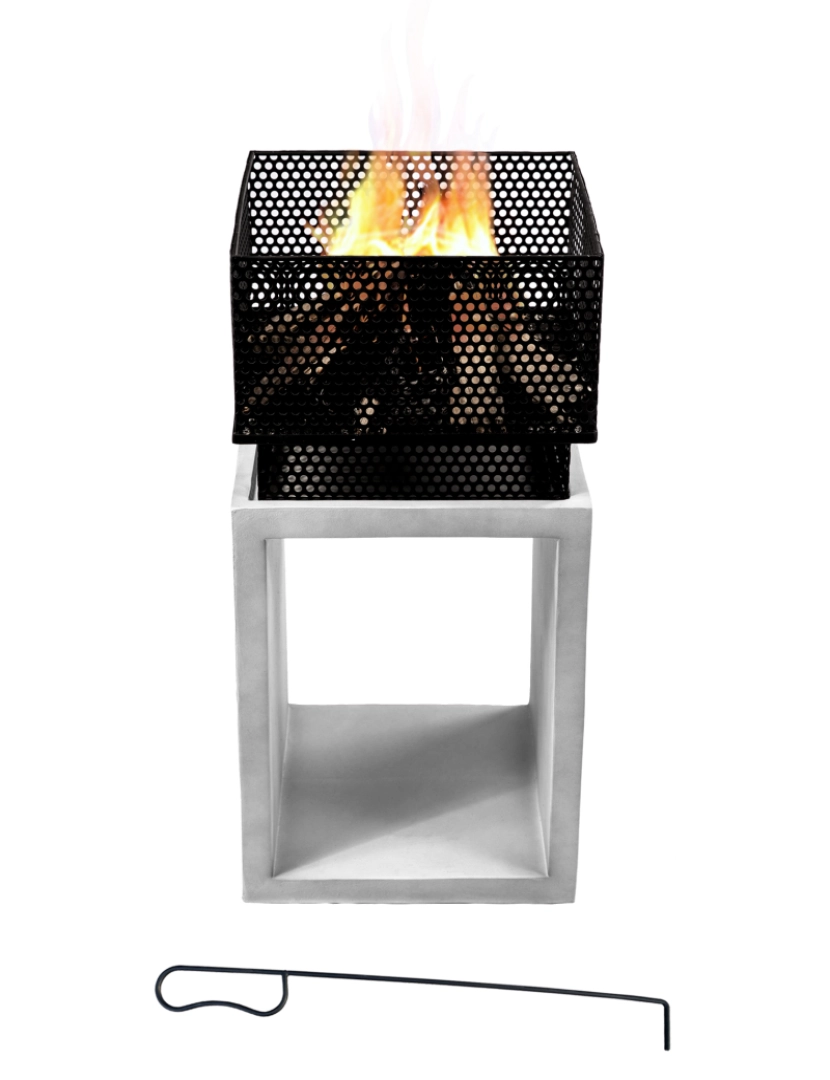 imagem de Peaktop Firepit madeira queimando fogo Pit estilo concreto com póquer de aço Pt-Fw00045