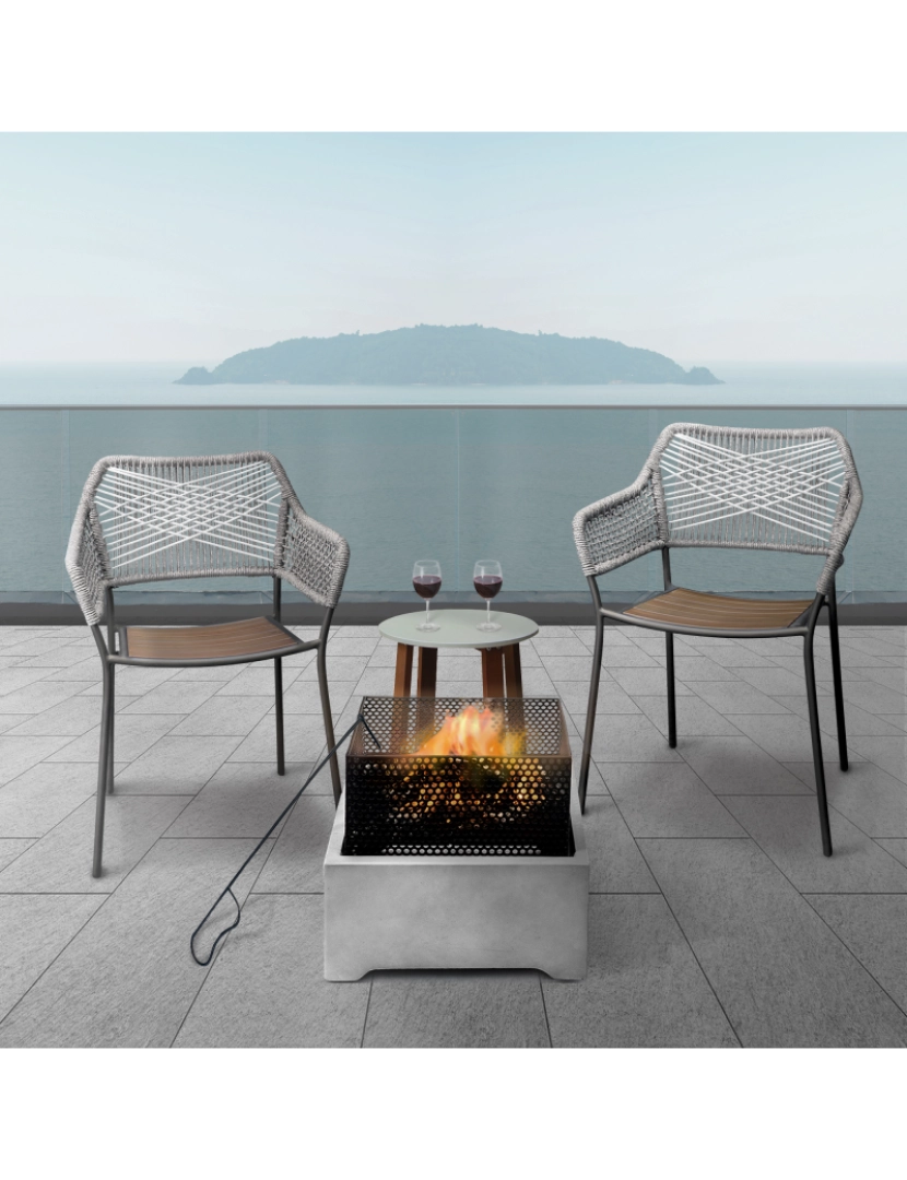 imagem de Peaktop Firepit madeira queimando fogo Pit estilo concreto com póquer de aço Pt-Fw00053