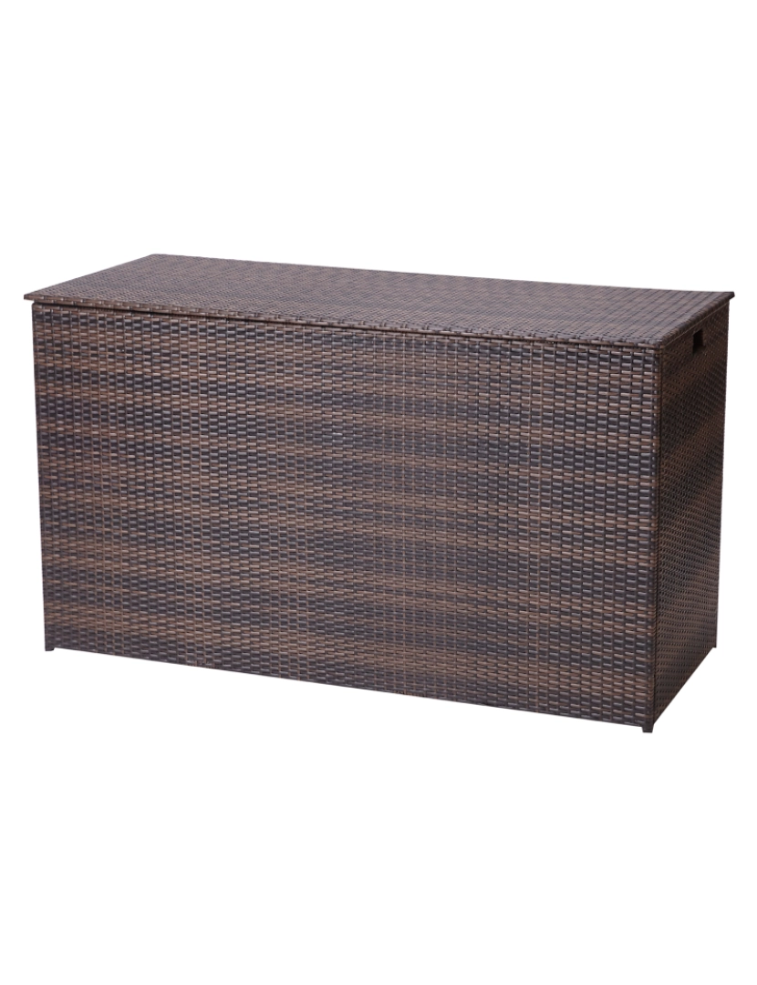 imagem de Teamson Home Wicker 154 Gallon Outdoor Deck Box para armazenamento de almofadas, marrom1