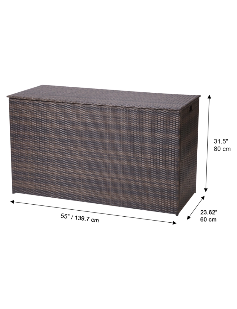 imagem de Teamson Home Wicker 154 Gallon Outdoor Deck Box para armazenamento de almofadas, marrom4