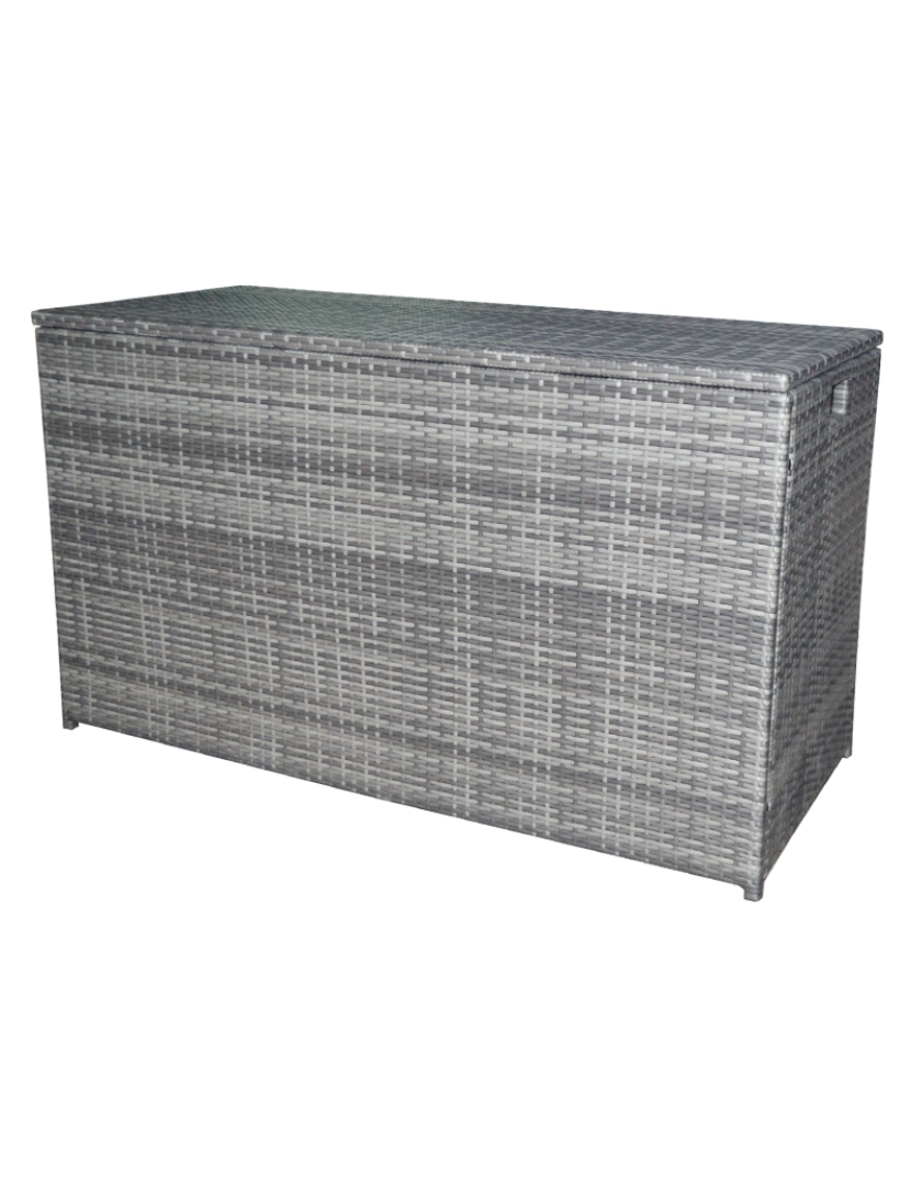 imagem de Teamson Home Wicker 154 Gallon Outdoor Deck Box para armazenamento de almofadas, cinza1