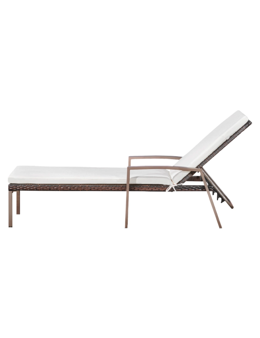 imagem de Teamson Home 2 Pátio de vime ao ar livre Cadeiras de salão de chaise acolchoadas, Brown/Cream5