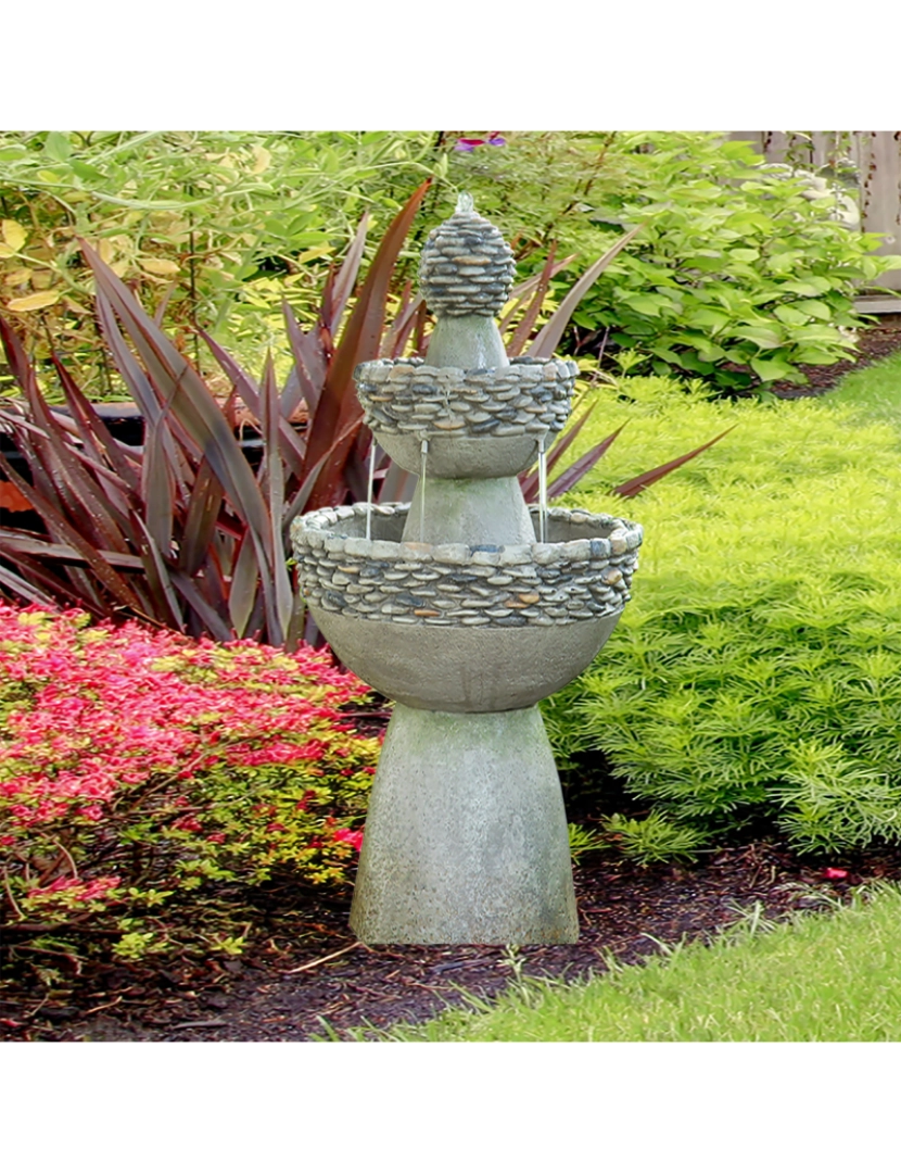 imagem de Peaktop Water Fountain Indoor Conservatory Garden Grey Tier Ornament Fi0030Aa-Uk3