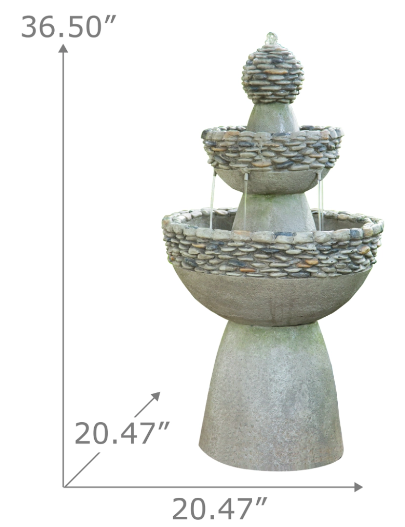 imagem de Peaktop Water Fountain Indoor Conservatory Garden Grey Tier Ornament Fi0030Aa-Uk4